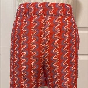 Tuckernuck “Heat Wave” Red and Blue Patterned High Waist Shorts